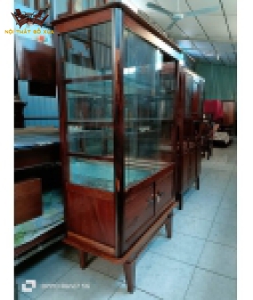 Tủ kiếng trưng bày gỗ cẩm xưa