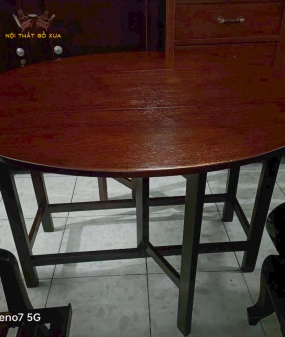 BÀN TRÒN XẾP GỖ XƯA