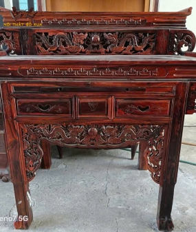 NGHI THỜ GỖ MUỒNG 2 TẦNG CUỘN ANH THƯ