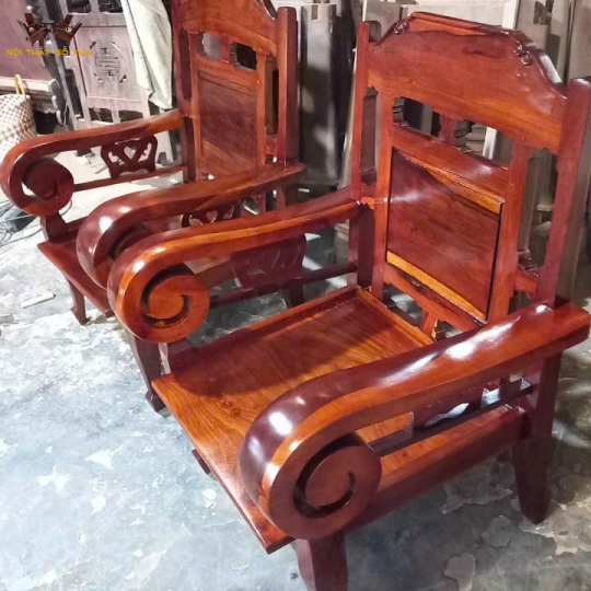 CẶP GHẾ TAY CUỘN - CẨM LAI