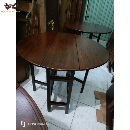  bàn tròn xếp 3 cánh cũ xưa