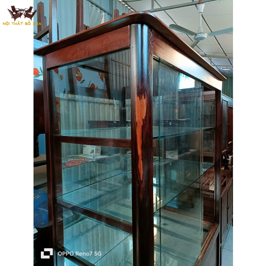 Tủ kiếng trưng bày gỗ cẩm xưa