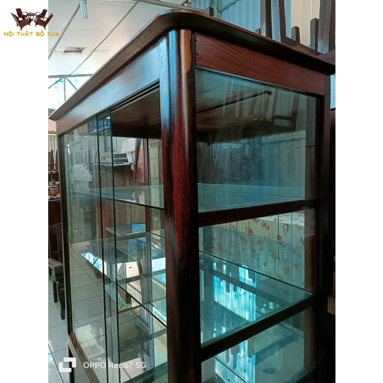 Tủ kiếng trưng bày gỗ cẩm xưa