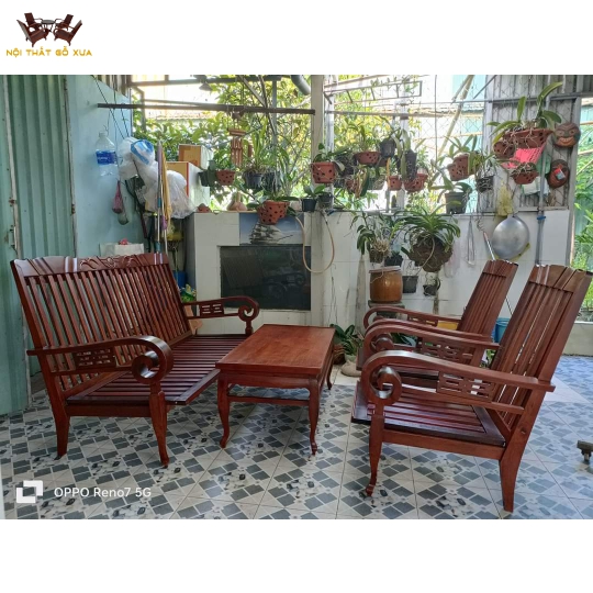 Bộ solon mẫu Buôn Mê gỗ cẩm lai và gõ