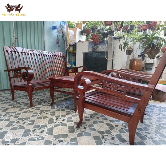 Bộ solon mẫu Buôn Mê gỗ cẩm lai và gõ