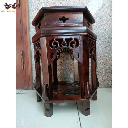 Đôn Gỗ Trắc Lục Giác 