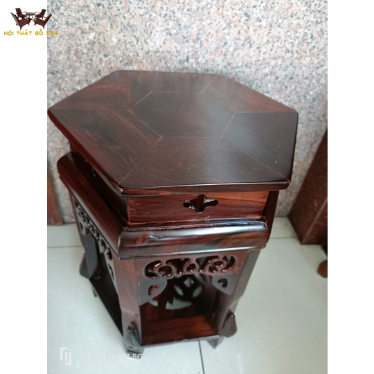 Đôn Gỗ Trắc Lục Giác 