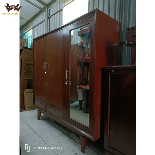 TỦ ÁO 03 CÁNH GỖ GÕ