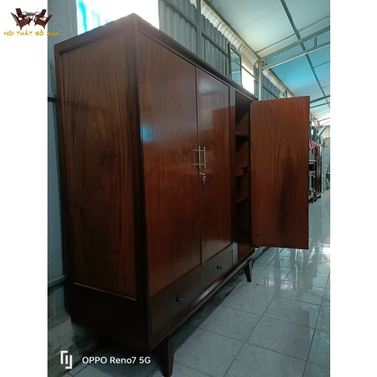TỦ ÁO 03 CÁNH GỖ GÕ