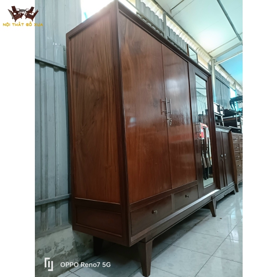 TỦ ÁO 03 CÁNH GỖ GÕ