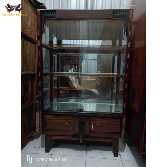 TỦ KÍNH LÙA GỖ GÕ-CẨM
