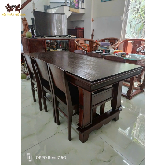 BÀN GỖ GÕ - CHÂN CHỮ H