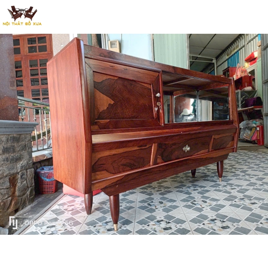 TỦ BUFFET GỖ CẨM CHÂN BỌC ĐỒNG